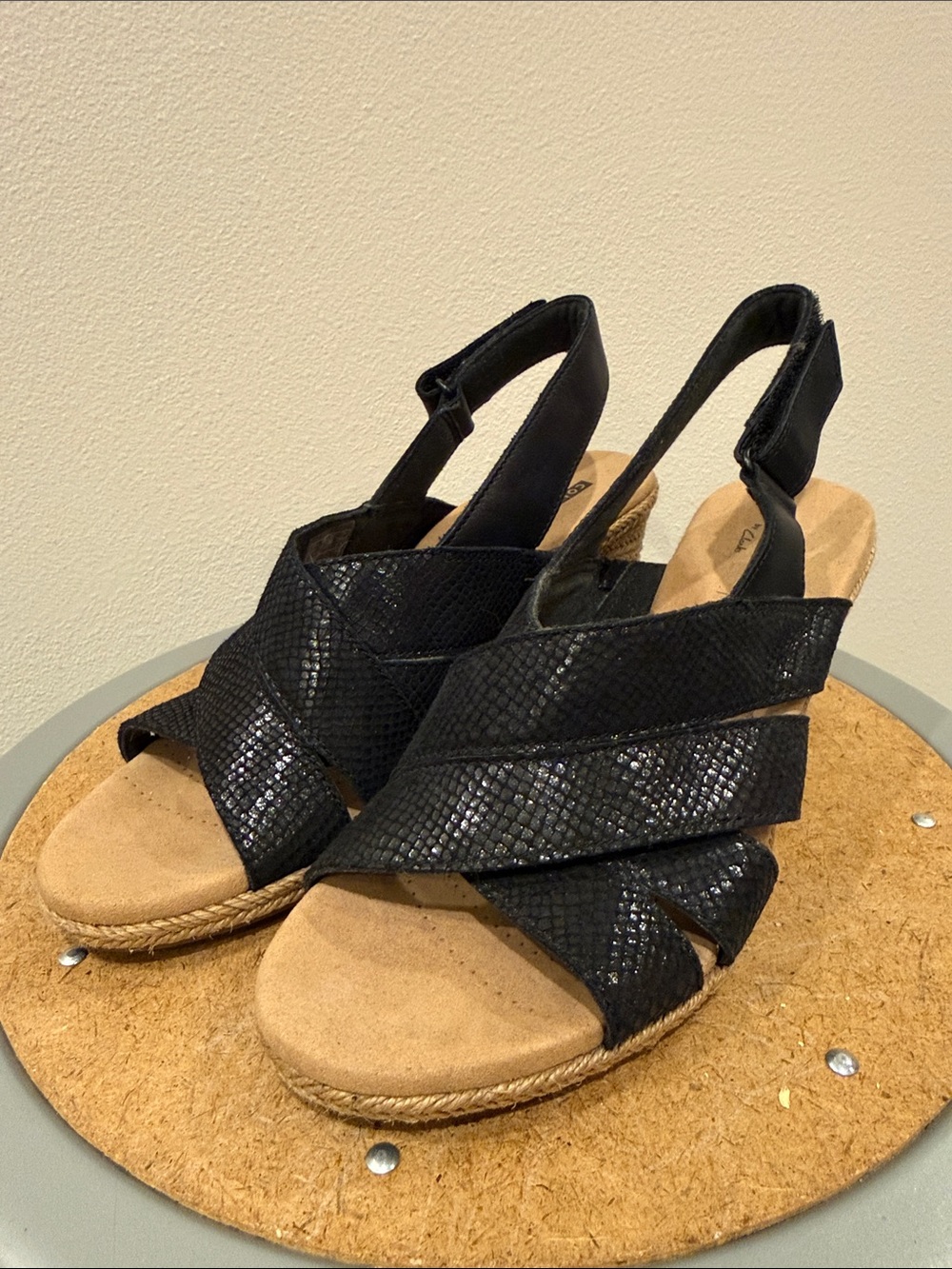 Clark’s Lafley Krissy Espadrille Wedge Sandal Size 8